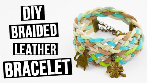  DIY Braided Leather Bracelet 